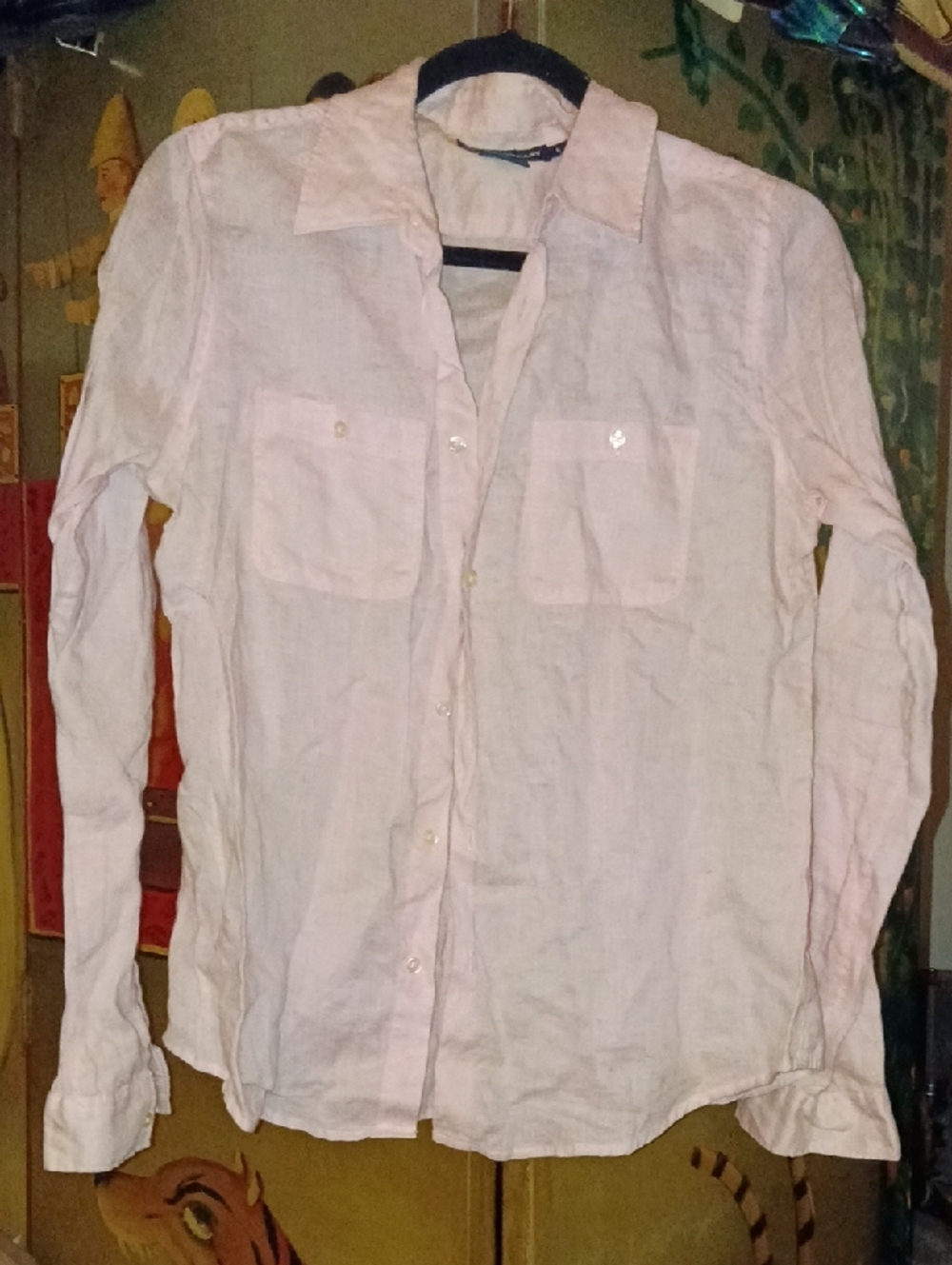 Island Company Pale Pink Linen Button-Front Shirt S-M